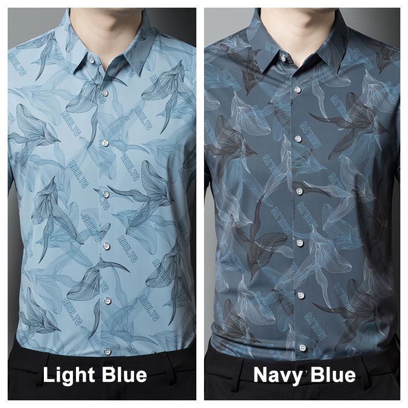 Men’s Stretch Ice Silk Button-down Shirt