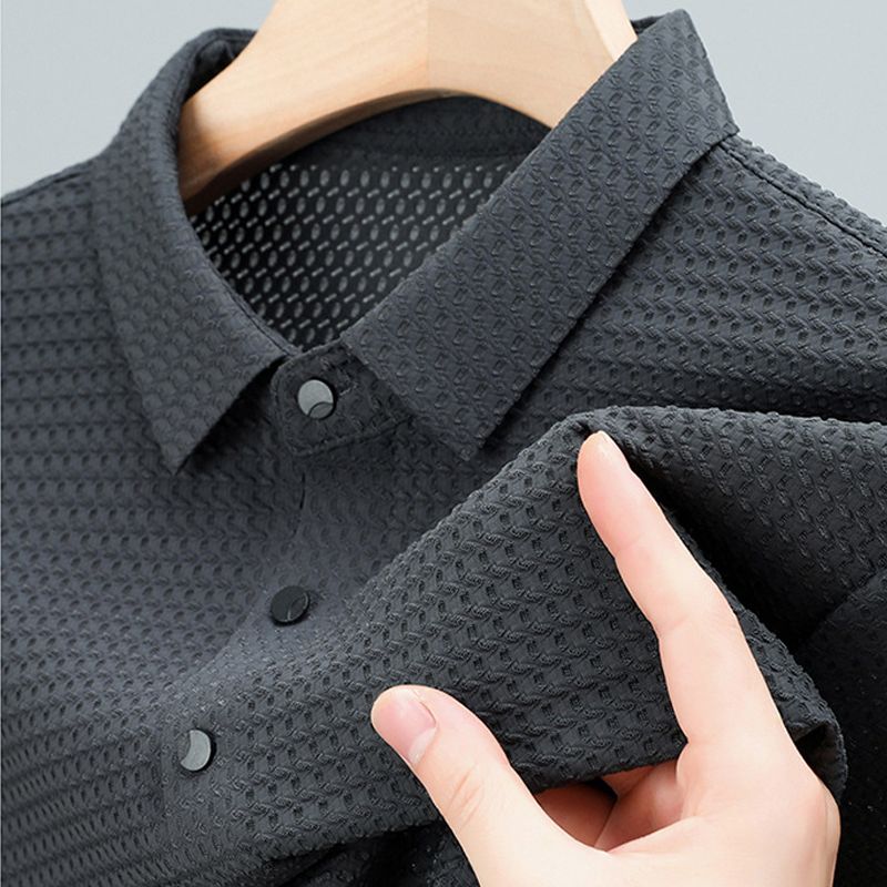 Men’s Breathable Ice Silk Pullover Shirt