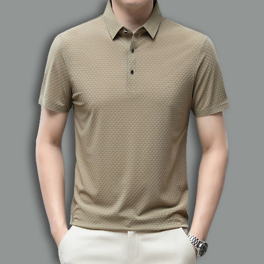 Men's Breathable Business Ice Silk Short-sleeved T-shirt for Summer