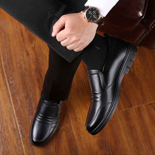 Soft leather Anti-slip men's business shoes