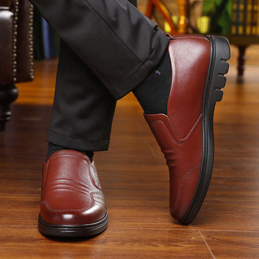 Soft leather Anti-slip men's business shoes