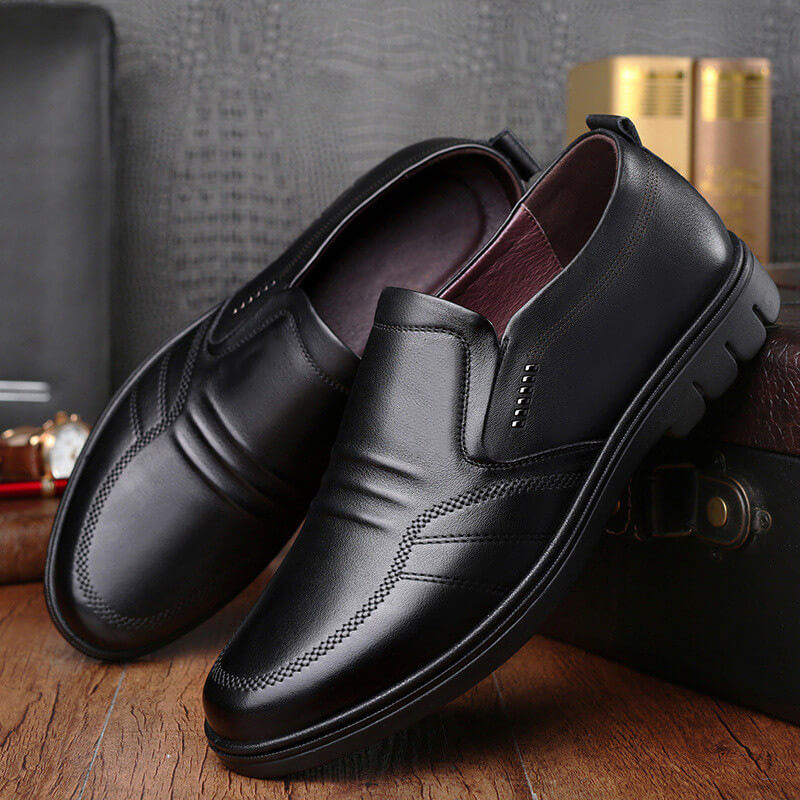 Soft leather Anti-slip men's business shoes