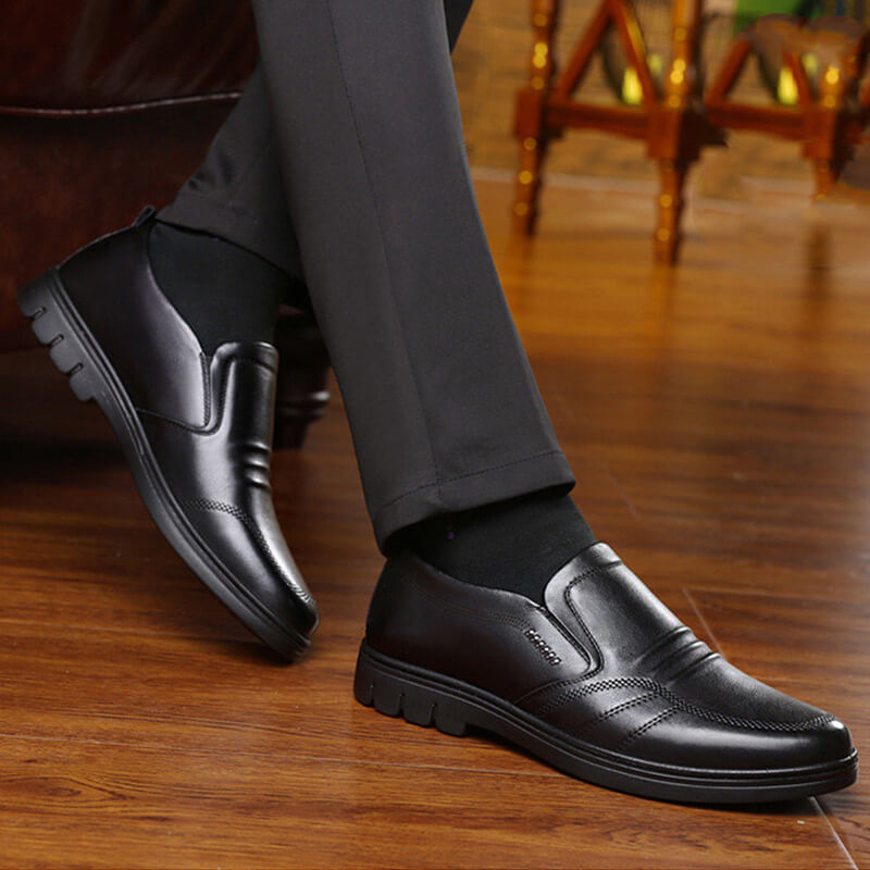 Soft leather Anti-slip men's business shoes