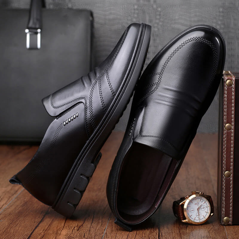 Soft leather Anti-slip men's business shoes