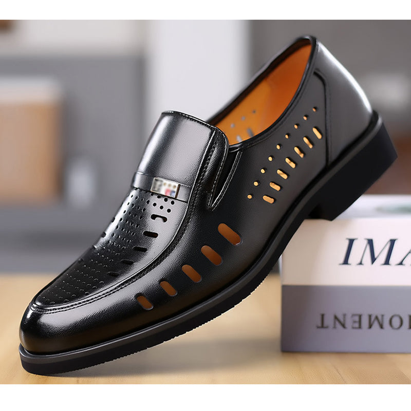 Men's Hollow Breathable Leather Shoes