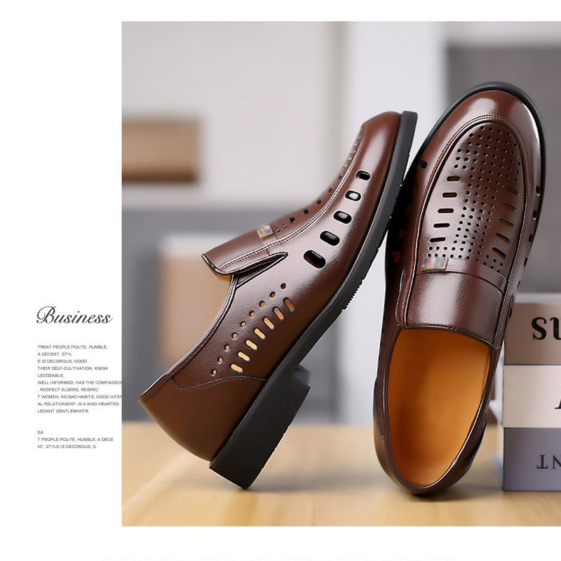 Men's Hollow Breathable Leather Shoes