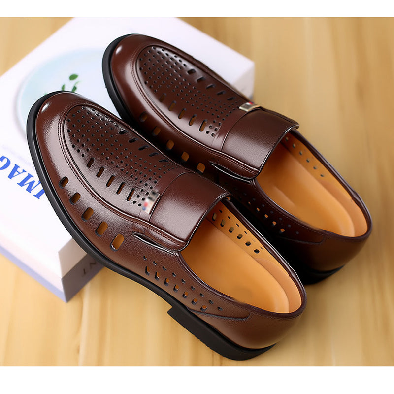 Men's Hollow Breathable Leather Shoes