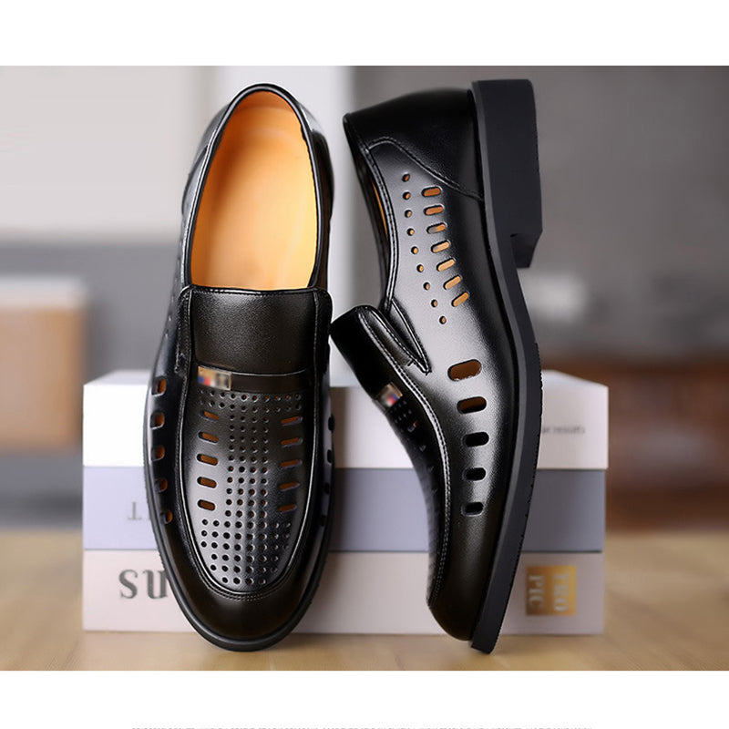 Men's Hollow Breathable Leather Shoes