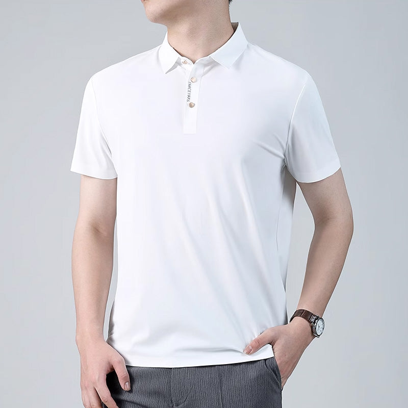 Men's Ice Silk Seamless Business Casual T-shirt