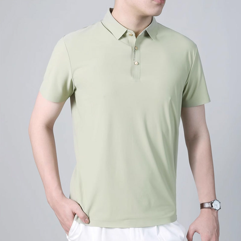 Men's Ice Silk Seamless Business Casual T-shirt