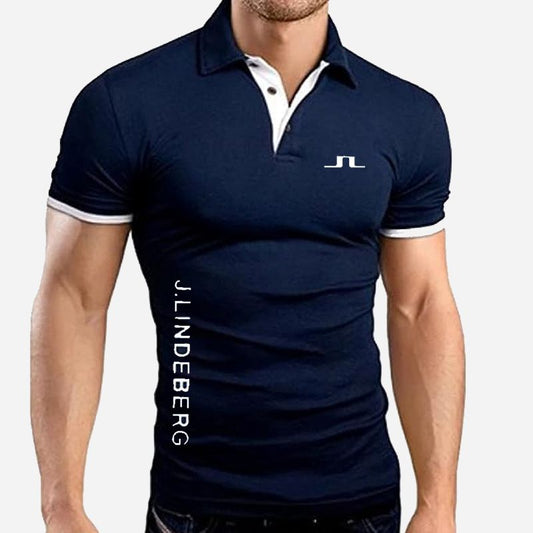 Men’s Summer Casual Lapel Short-sleeve T-shirt