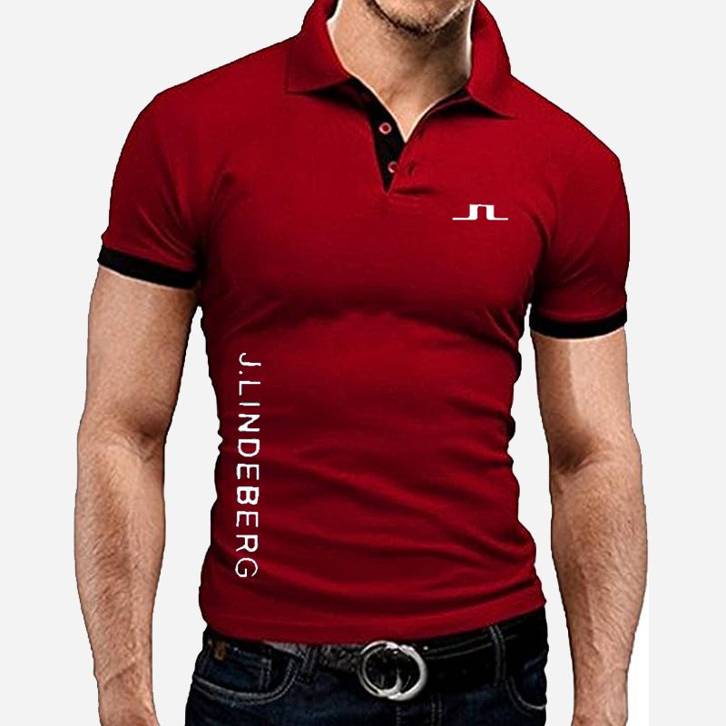 Men’s Summer Casual Lapel Short-sleeve T-shirt