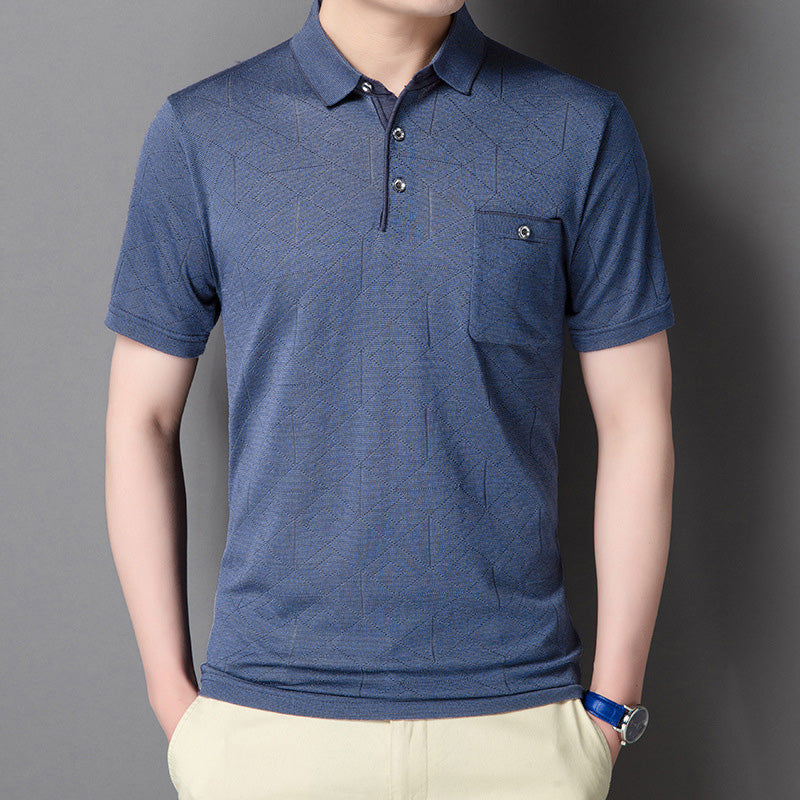 Men's Ice Silk Short Sleeve Lapel Shirt