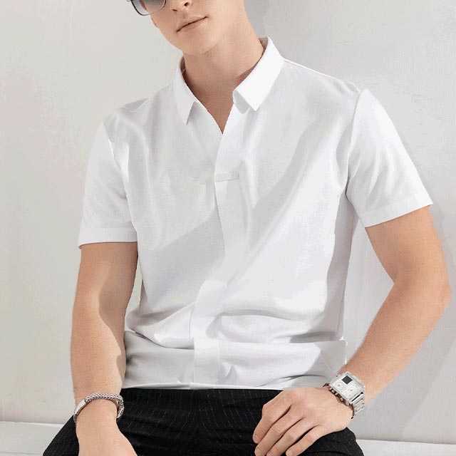 Men’s Summer V-neck Business Casual Shirt