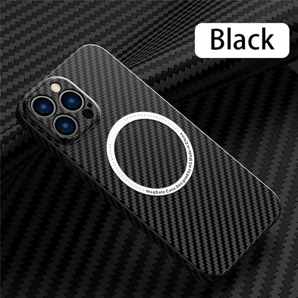 Carbon Fiber Texture Magnetic Wireless Charging iPhone Case