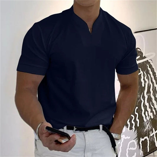 2024 Men Gentlemans Business Short Sleeve Fitness T-shirt