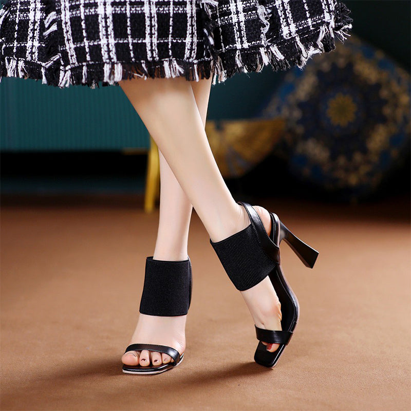 2023 Square Toe High Heeled Sandal