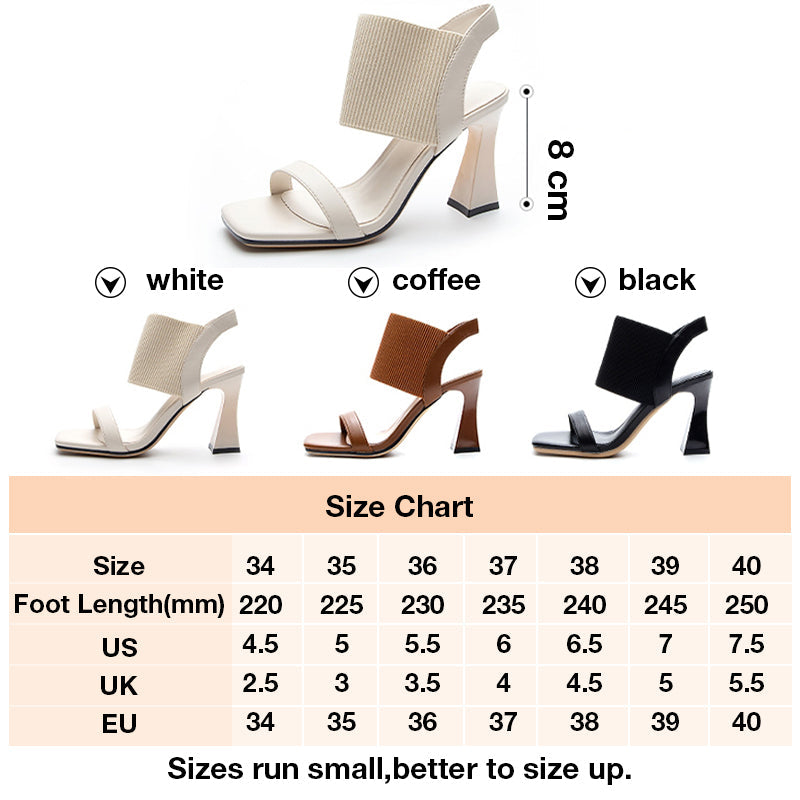 2023 Square Toe High Heeled Sandal