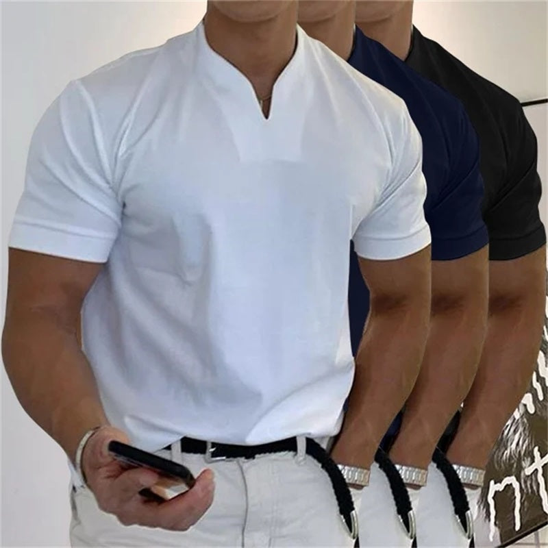 2024 Men Gentlemans Business Short Sleeve Fitness T-shirt