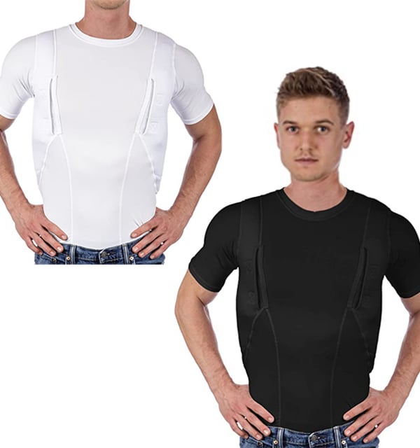 MEN'S CONCEALED LEATHER HOLSTER T-SHIRT (BUY 2 FREE SHIPPING)