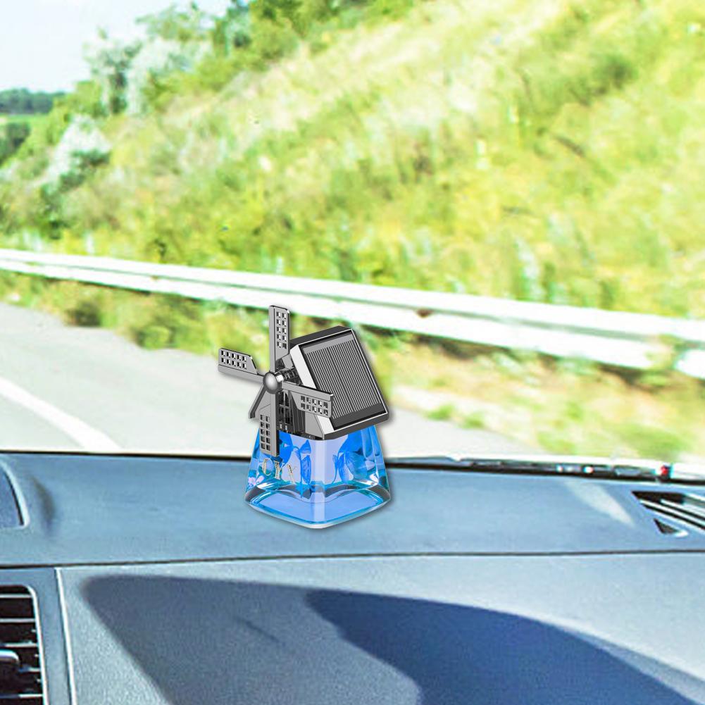 Windmill Solar Energy Rotating Aromatherapy Car Air Freshener