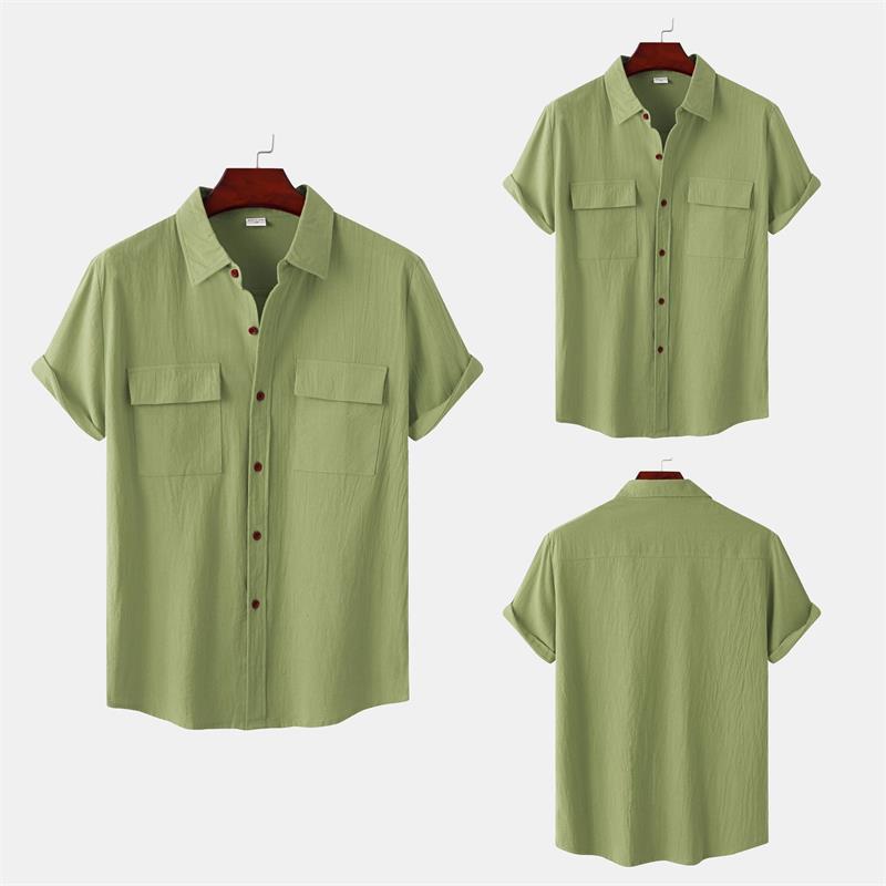 Linen Short-Sleeved Shirts Men's Shirts