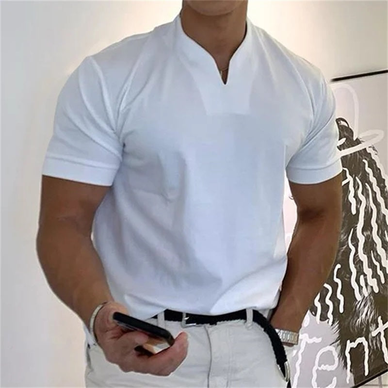 2024 Men Gentlemans Business Short Sleeve Fitness T-shirt