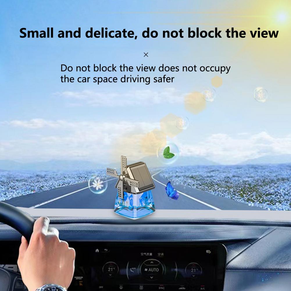 Windmill Solar Energy Rotating Aromatherapy Car Air Freshener