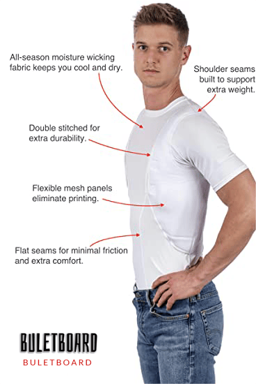 MEN'S CONCEALED LEATHER HOLSTER T-SHIRT (BUY 2 FREE SHIPPING)