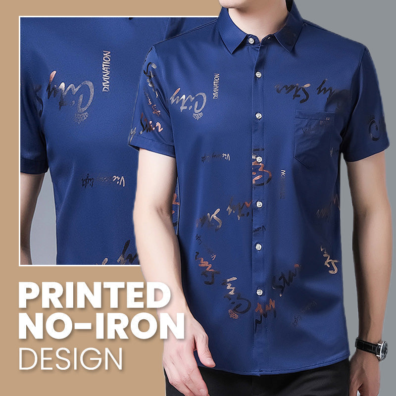 Men's Ice Silk Short Sleeve Printed Shirt