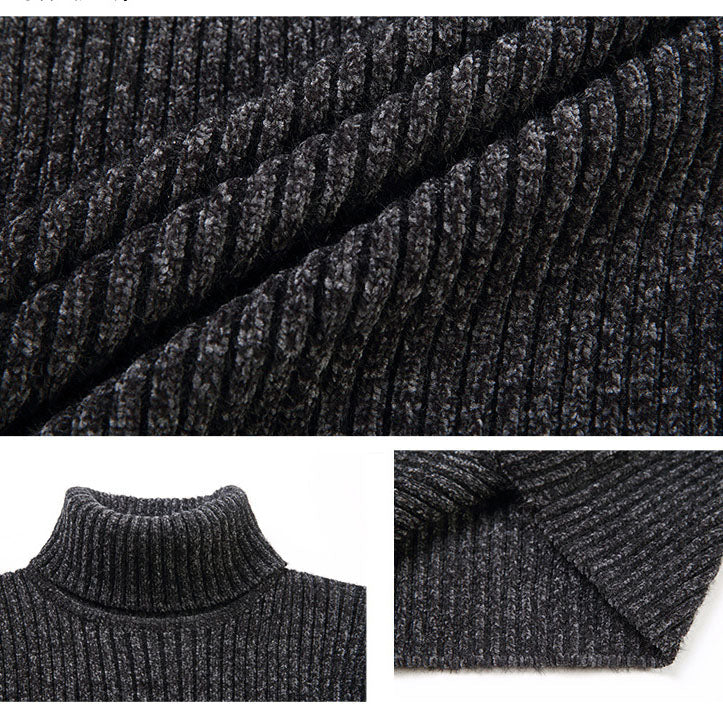 Men’s Fashionable Solid Slim Turtleneck Sweater