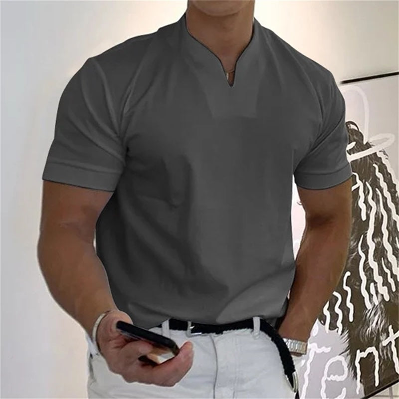 2024 Men Gentlemans Business Short Sleeve Fitness T-shirt