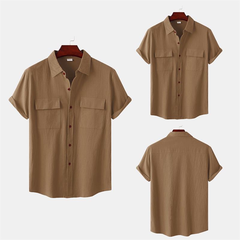 Linen Short-Sleeved Shirts Men's Shirts