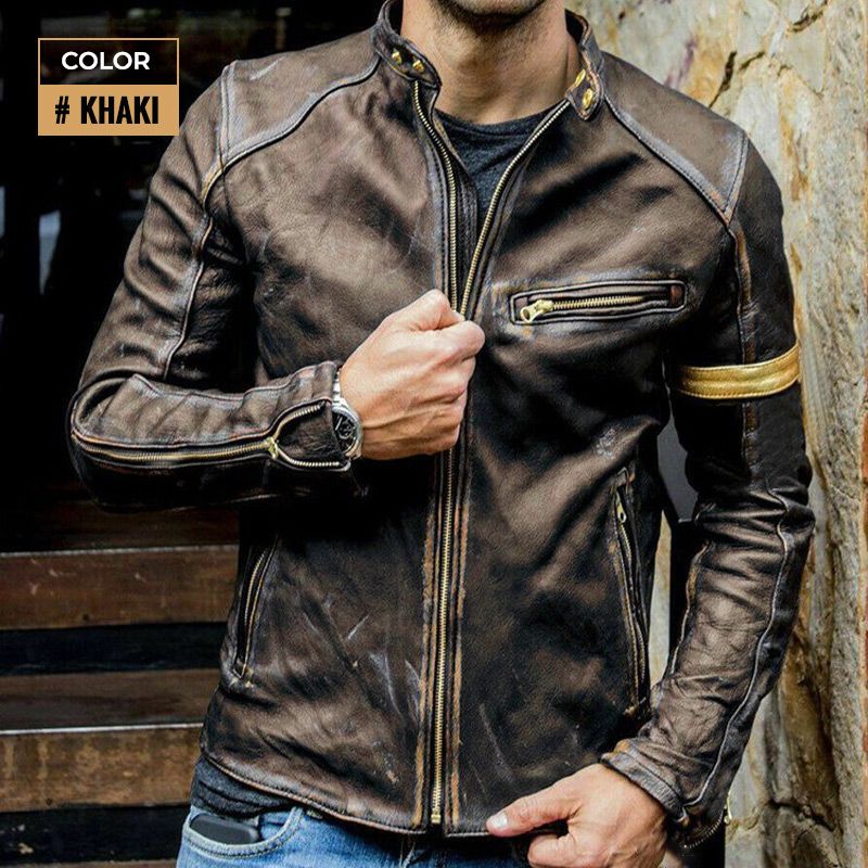 Men’s Classic Motorcycle Leather Jacket