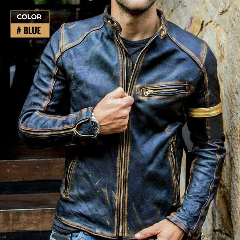 Men’s Classic Motorcycle Leather Jacket