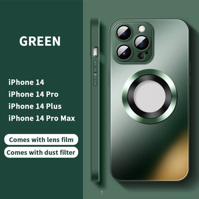 Magnetic AG Glass Frosted Case For iPhone 14 13