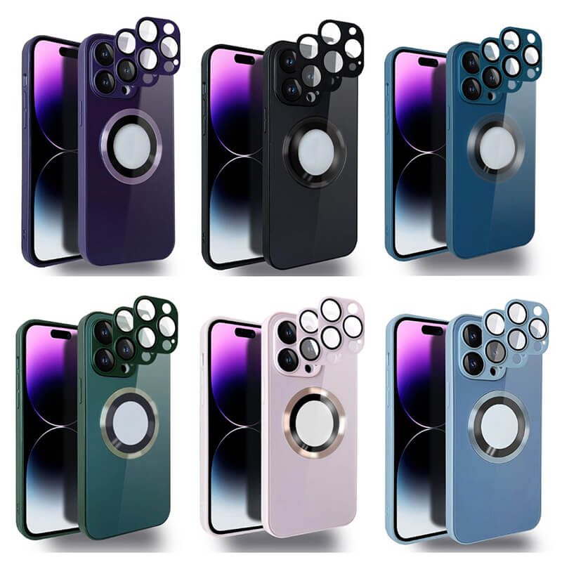 Magnetic AG Glass Frosted Case For iPhone 14 13