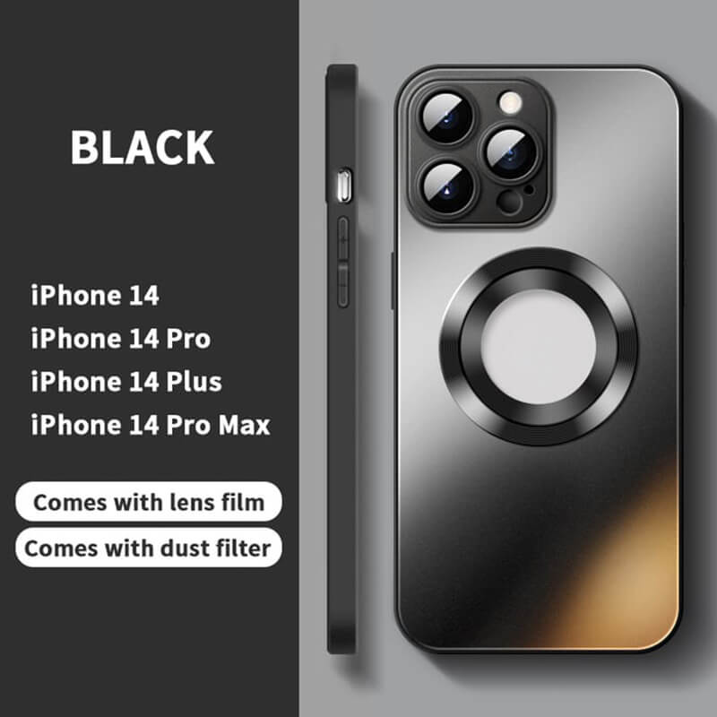 Magnetic AG Glass Frosted Case For iPhone 14 13