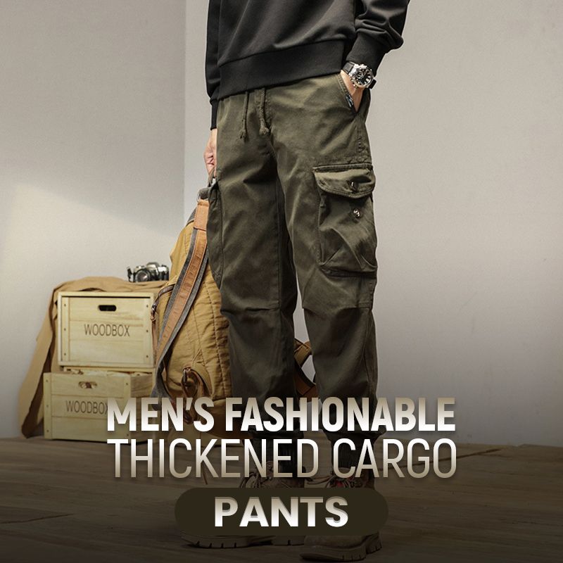 Men’s Fashionable Thickened Cargo Outdoor Pants