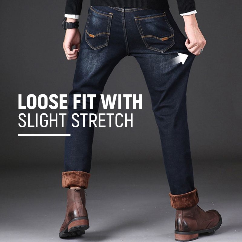 Men’s Fashionable Warm Plush Jeans