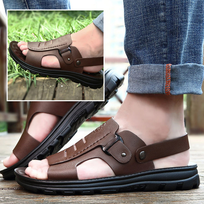 Men's massage soft sole anti-slip sandals with 2 ways to wear