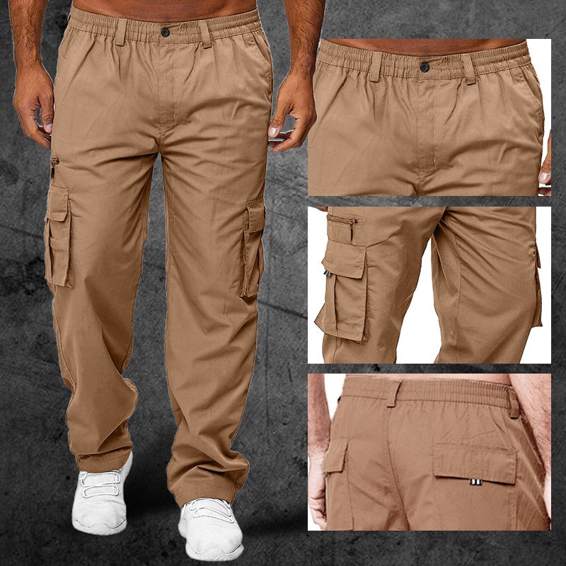 Men’s Tactical Loose Straight-leg Multi-pocket Pants