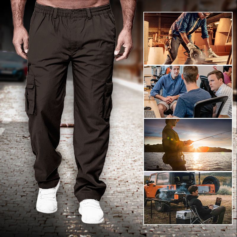 Men’s Tactical Loose Straight-leg Multi-pocket Pants