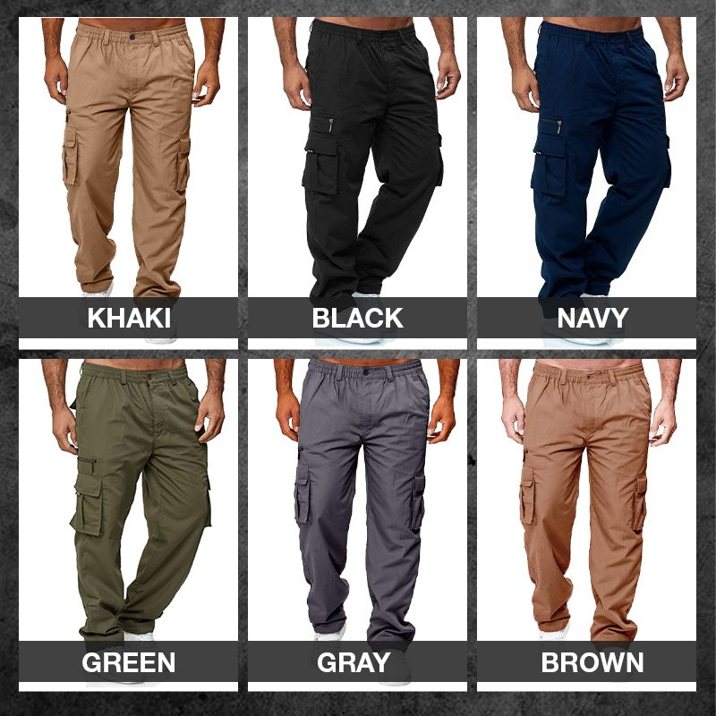 Men’s Tactical Loose Straight-leg Multi-pocket Pants