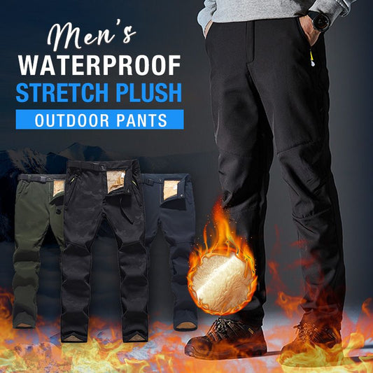 Men’s Waterproof Warm Plush Winter Outdoor Pants