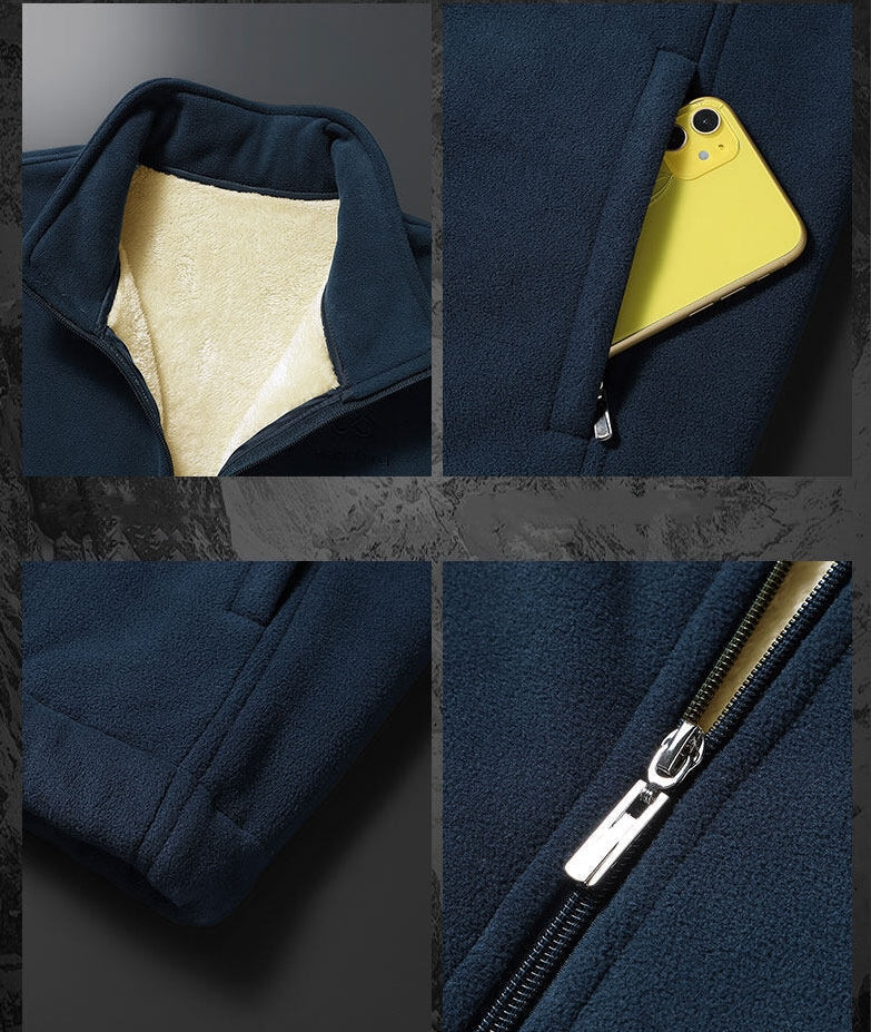 🎁【A Warm Gift in Winter】 Men's Lightweight Full Zip Outdoor Casual Soft Fleece Jacket