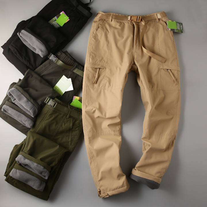 Windproof & Waterproof Softshell Fleece Lined Outdoor Cargo Pants