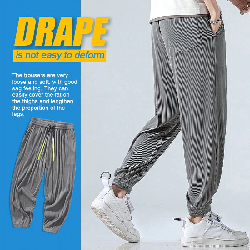 Men's Striped Ice Silk Drape Lounge Pants