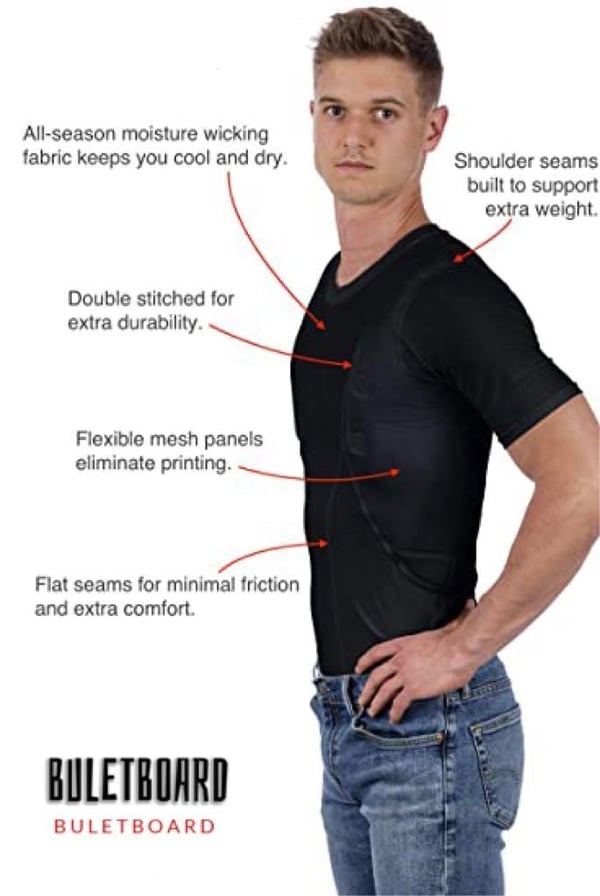 MEN'S CONCEALED LEATHER HOLSTER T-SHIRT (BUY 2 FREE SHIPPING)