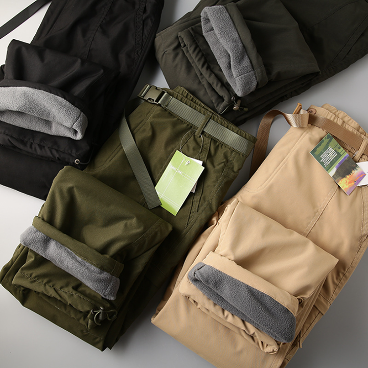 Windproof & Waterproof Softshell Fleece Lined Outdoor Cargo Pants